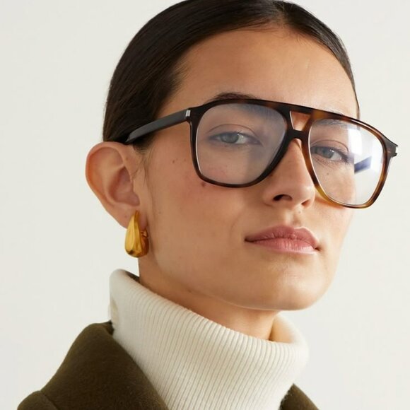 Saint Laurent DUNE Eyeglasses – Havana Pilot Frame (SL596 DUNE OPT 002) - Picture 12 of 13